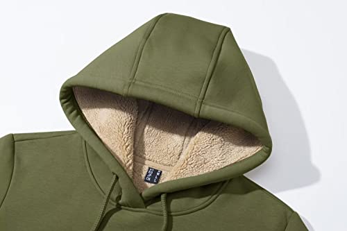 Magcomsen Hoodies For Women Fleece Sweatshirts Casual Pullover Thick Fleece Lined Hoodies Sweatshirts Women Athletic Sweatshirt Women Warm Sweatshirt Army Green #TOP4