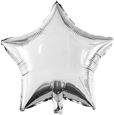 18" Star Balloons Foil Balloons Mylar Balloons Party Decorations Balloons, Silver, 10 Pieces