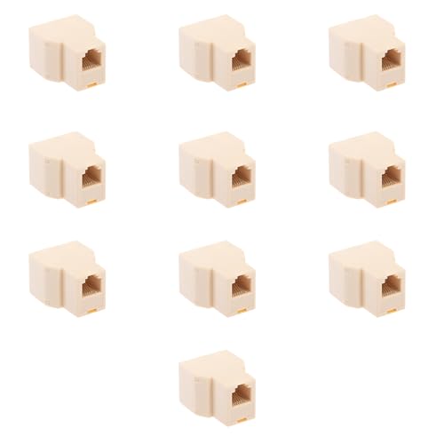 RJ11 Female Telephone Splitter Adapter - 6P4C - Straight Pinout for Phone Line Split 10 Pcs Pack