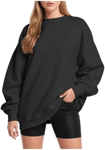 Womens Oversized Sweatshirts Fleece Crewneck Sweaters Casual Tops Comfy Fall Fashion Outfits Winter Clothes 2025