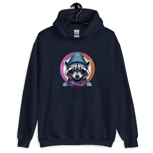 Sweat à capuche raton laveur bleu marine exprimez votre originalité en XL