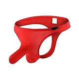 AIVibrat Mens Elephant Nose Underwear Sexy Hollow Out Thong Naughty Ice Silk Briefs (US, Alpha, Large, Regular, Regular, Red)