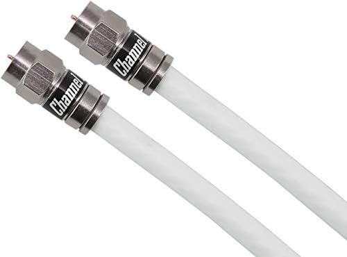 Channel Master CM-3706 RG-6 Coaxial Cable with F-Type Weatherproof Compression Connectors - 12 FT White