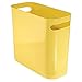 mDesign contenedor basura con asas - Cubo de basura de plástico en color amarillo - Ideal para la cocina, baño o como papelera oficina