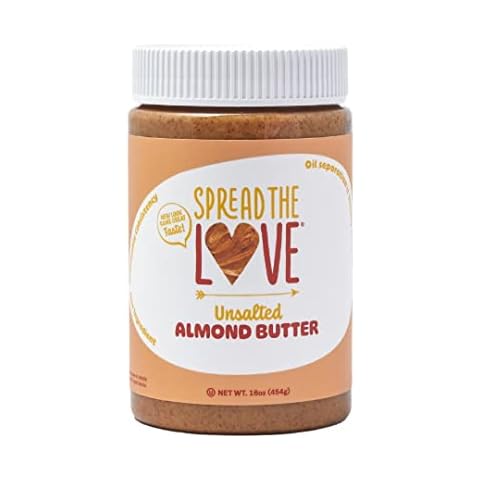Spread The Love UNSALTED Almond Butter, 16 Ounce (All Natural, Vegan, Gluten-free, Creamy, No added salt, No added sugar, No palm fruit oil, Not pasteurized with PPO) Cover