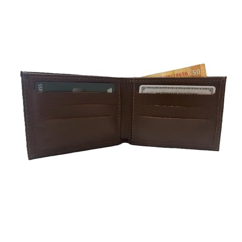 Carteira Masculina em Couro Leg&iacute;timo, 6 Compartimentos para Cart&otilde;es, 1 para Notas, Presente...