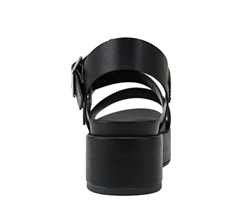 Soda Drifter Multi Strap Platform Wedge Sandals #TOP26