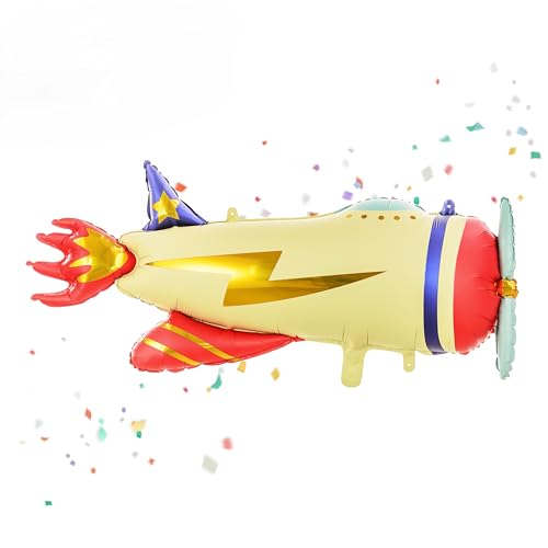 Ballon gonflable XXL en forme d'avion, décoration d'anniversaire d'enfant, garçon et chambre d'enfant, 90 cm, réutilisable