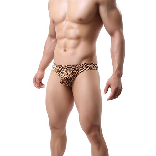 Hot Men's Leopard Print Thong G-String Sexy Swim Funny4