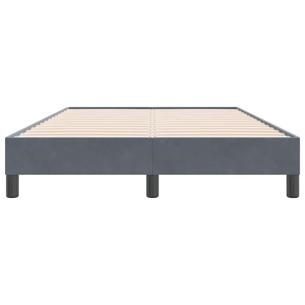Dunkelgraues Bettgestell 120x220 cm, Samt-Polsterung, Robustes Lattenrost, modernes Design, stabil für Schlafzimmer, ohne Matratze, bequemes Platform Bed