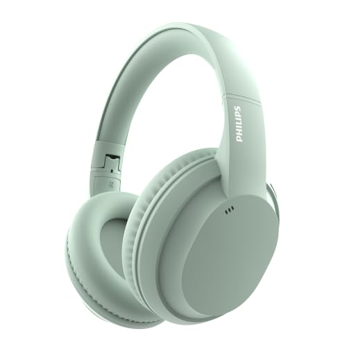 Image of PHILIPS TAH4050 Wireless Bluetooth Headphones with Mic, 40mm Dynamic Drivers, Bluetooth 6.0, Up to 30H Playtime, Dual Device Pairing, USB-C Fast Charging, AUX Support, Over-Ear Headset, Green