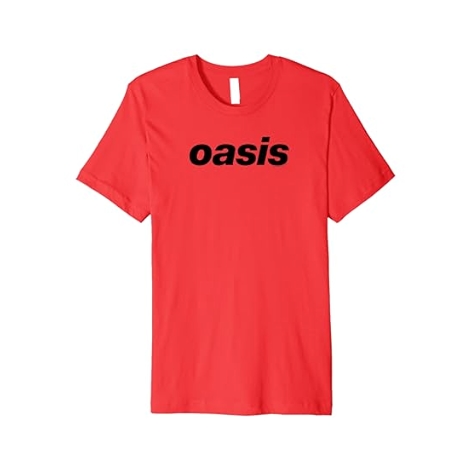 Oasis – Black Logo On Red Premium T-Shirt