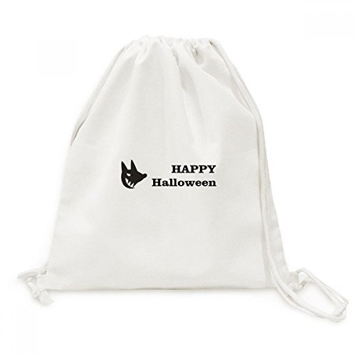 Sac cordon Toile Drawstring Backpack Halloween Chien