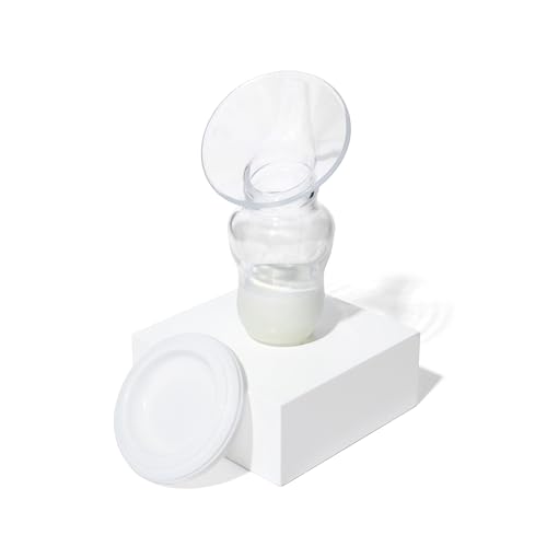 Motif Medical Manual Handheld Breast Pump - Portable Breast Milk Pump for New Mothers - Flexible & Air Powered Suction Silicone Breast Pump - Nursing Essentials for Newborn Babies (4oz, Clear)