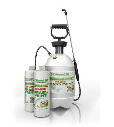 LawnLift Grass Painting Kit- Includes Professional 1 Gallon Sprayer & 64oz. (Gren) Ultra Concentrated Grass Paint Bottle = up to 5 Gallons Usable Product & Covers *up to 2000 Sq Ft. *Coverage Depends