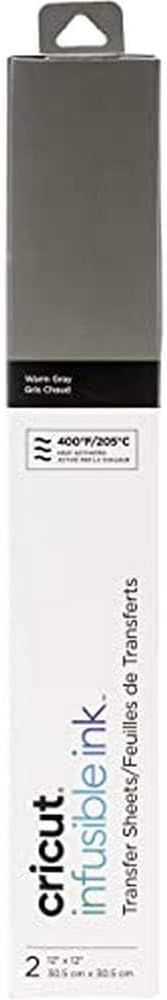 Cricut Infusible Ink Sheets - Sublimation Transfer Paper, (2) 12" x 12" Transfer Sheets & (2) Butcher Paper, Create Designs with Cricut Blanks, Compatible with Cricut Maker & Explore, Warm Grey