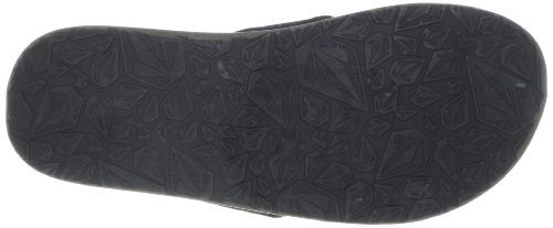Image of Volcom Men's Recliner Sandals - Water-Friendly Flip Flops with Recliner Comfort Foam Footbed, Black Combo, 10