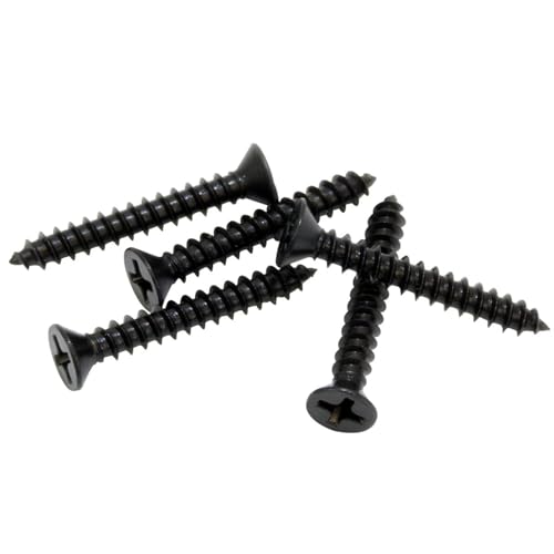 Bolt Dropper #8 x 1-1/4-Inch Black Screws, Pack of 25 - Xyla...