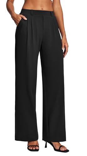 Heathyoga Womens Dress Pants Pull On Wide Leg Stretchy Work Pants Women Business Casual Outfits Slacks for Women Trousers