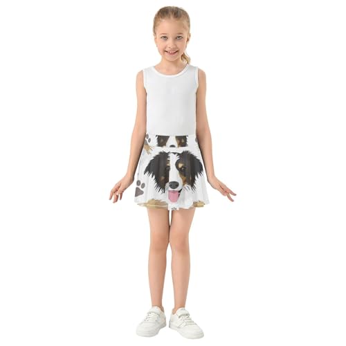 Joisal Athletic Shorts Girls Skorts Skirts with Shorts Cute Comfy Flowy Skirt Cute Border Collie Dog 3t3