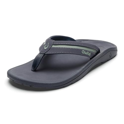 OluKai Ohana Palua Men's Water Friendly Sandals, Everyday Flip Flops, Arch Support & Comfort Fit, Lightweight & Durable, Enhanced Grip & Traction, Tradewind Grey/Seagreen, 10 - image 1