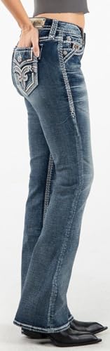 Rock Revival - Womens Chintzrose RP2832B201 Bootcut Jeans, Color Denim, Size: 283