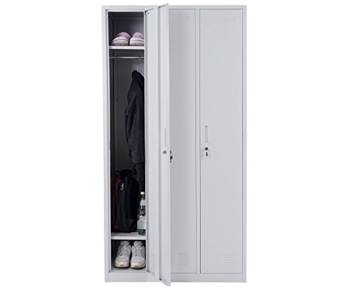 Schließfach Boston T829, Spind Wertfachschrank Schließfachschrank, Metall 3 Fächer - grau