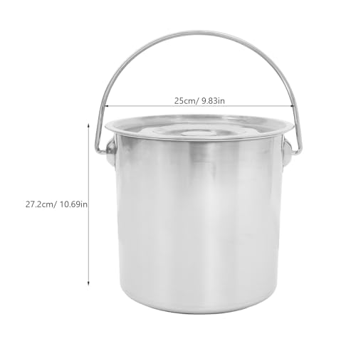 Seau en acier inoxydable grande capacité avec couvercle étanche pour stockage extérieur