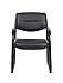 Boss Office Products Leather Sled Base Side Chair with Arms in Black (B9519)