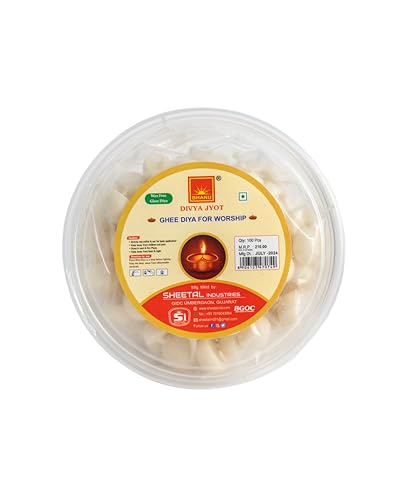 Image of BHANU Pure Ghee Diya batti for Pooja, Festivals (100 Pieces) | Readymade Ghee Wicks | Easy to use & Long Lasting | Wax Free Batti for Pooja, Festivals & Religious Rituals