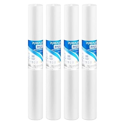 PUREPLUS 5 Micron 20" x 2.5" Whole House Sediment Home Water Filter, 20-inch Sediment Pre-Filtration, Replacement Cartridge Aqua Pure AP110-2C, Pentek P1-20/SP-P1-20/PX01-20, Watts FPMB5-20, 4Pack