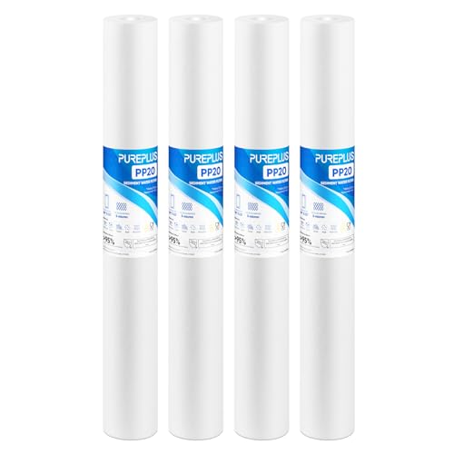 Cartucho de repuesto PUREPLUS de 5 micrones y 20x2.5 pulgadas para sedimentos, pack de 4 2