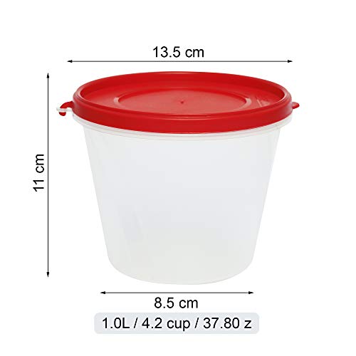 Image of Cutting EDGE Nesterware 1000ml Stackable Food Container (Set of 3, Red) | BPA-free plastic, stackable design, leak-proof, kitchen storage, pantry, fridge, meal prep, reusable, travel use