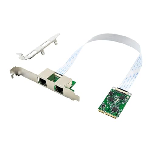 Fangxuee Tarjeta de Red MiniPCIE de Doble Puerto RJ45 2,5G Gigabit Ethernet Tarjeta de Red de Control Industrial RTL8125B 2,5G/1000/100/10Mbps