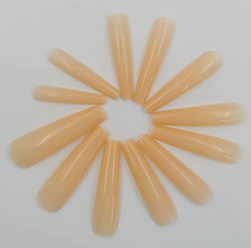 Luckforever 120Pc Xl Coffin False Nails Colored Beige Press On Nail Extra Long Ballerina Nail Art Tips Full Cover 12 Sizes Manicure Diy Decor For Women Kids Girls #TOP5