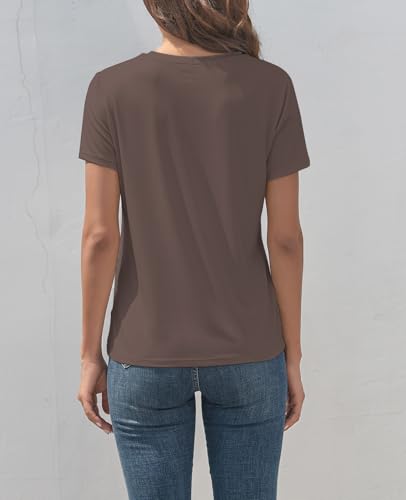 Image of KevaMolly Basic T Shirts for Women UPF 50+ Short Sleeve Casual Summer Tops Trendy Solid Loose Fit Crew Neck Tees Tshirt