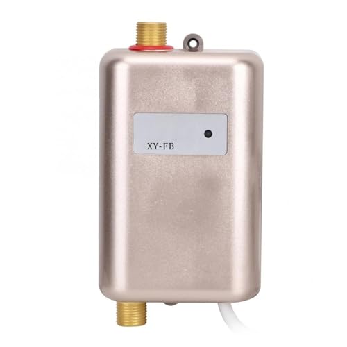 Termo Electrico, Calentador De Agua Eléctrico De 3800W, Calentador De Agua Caliente Instantáneo Sin Tanque, Caldera De Agua De Flujo De Ducha For Cocina Y Baño,Para cocina, baño, lavado.(Gold)