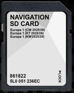 Carte SD Navigation GPS Europe - v21 ECE 2025 2026-5L0051236EC - Compatible avec Skoda - Amundsen - Discovery Media 2 MIB2 - Navigation AS - 32 GB