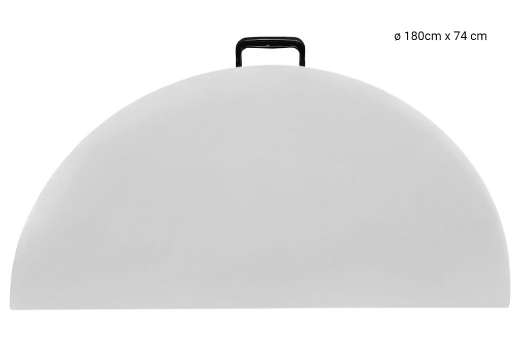 Cofan Mesa Plegable Redonda de Camping | Color: Blanco | Peso máximo: 150 kg | Adecuado para 10 Personas | Medidas: Ø 180 x 74 cm