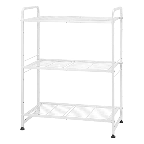 Simple Trending 3-Tier Stackable Wire Shelving Unit Storage Rack, Expandable & Adjustable Kitchen Storage Cabinet Shelf Organizer, White #TOP19