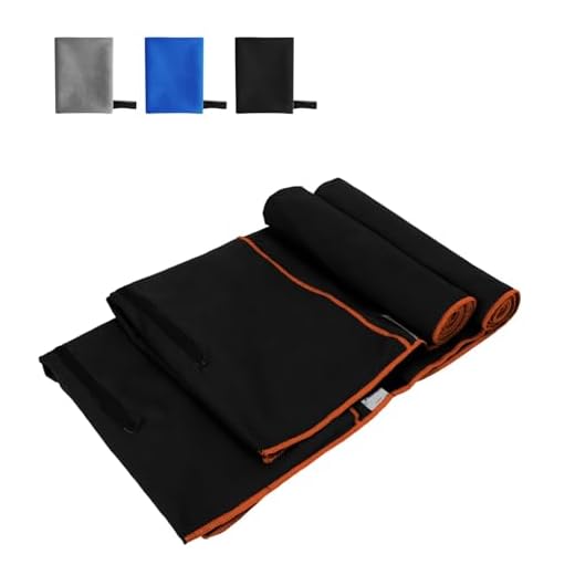 Vexnaro Toalla de Microfibra Set de 2 (120x50 cm), Toallas de Gimnasio Ligeras, Absorbentes y de Secado Rápido con Cremallera para Viaje, Deporte, Playa, Piscina, Camping, Yoga y Sauna (Negro)