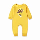 'N/A' Baby Basketball Trikot-Unisex Baby Body Lange Ärmel Strampler Formender Body (James-23)(0-15 Monate,Yellow,3-6m