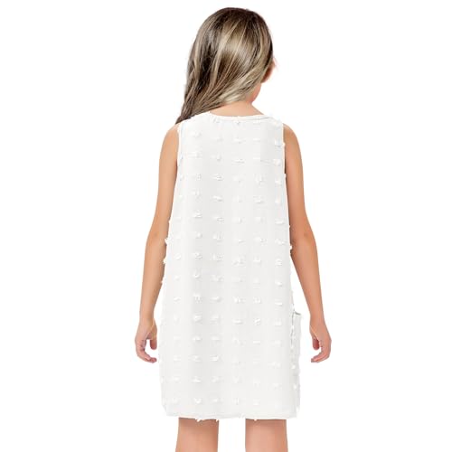 Girls Cute Swiss Polka Dot Swim Coverups Swimsuit Bikini Cover Up Short Beach Dress with Pockets3