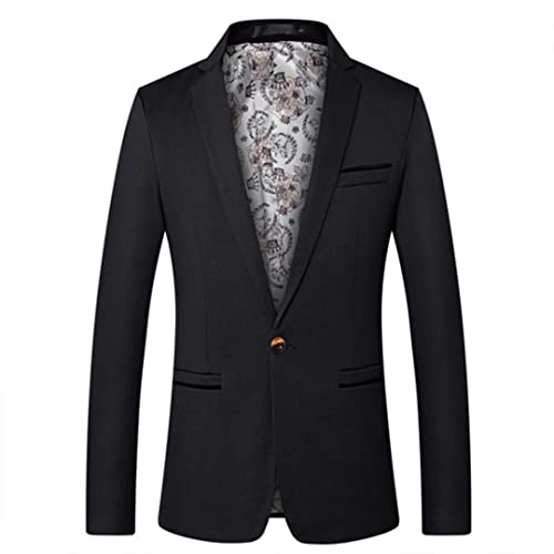 Bciopll Chaqueta de traje para hombre, talla grande, multicolor, vestido de novia, novio, padrinos de boda, Negro, XXXL