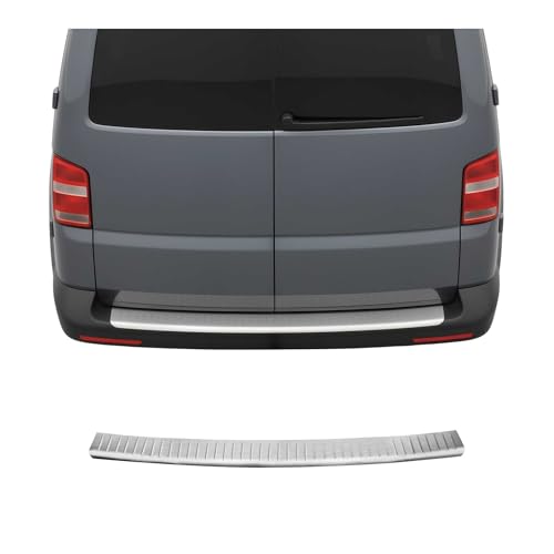 OMAC Protection de seuil de chargement pour pare-chocs compatible avec VW T6 T6.1 à partir de 2015 - Double aile - Chromé brossé
