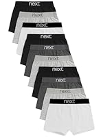 NEXT Jungen Unterhosen, 10er-Pack Grau/Schwarz/Weiß 92-98
