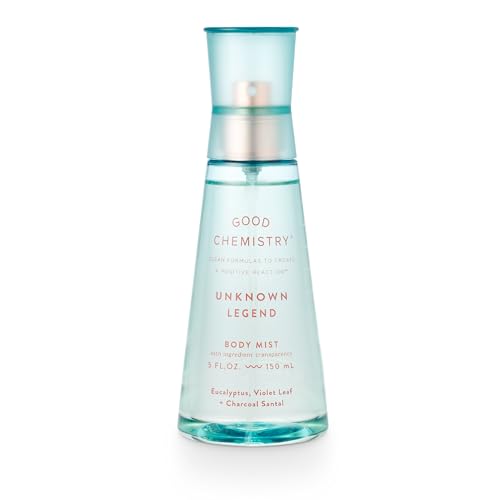 Good Chemistry Unknown Legend Body Mist 5 fl oz - Light, Woody Spray with Eucalyptus, Violet Leaf, & Charcoal Santal - Warm, Clean & Vegan
