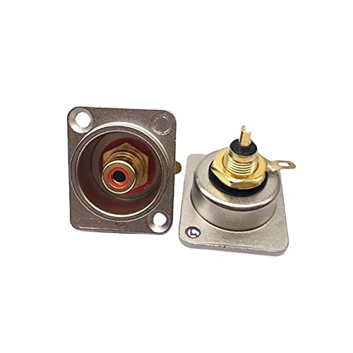 Image of Balepha 2PCS Female RCA Panel Mount Chassis Socket Connector, Gold Plated Black/Silver, Video Connector, 3 Pins, 2 Count, Compatible with TV, DVD Player, Audio Amplifier