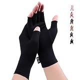 Arthritis Handschuhe - Kompression Arthritis Handschuhe Anti-Arthritis Handschuhe Rheumatische Arthritis Fingerlose Handschuhe für Schmerzlinderung die Blutzirkulation zu erhöhen (Schwarz A, S)