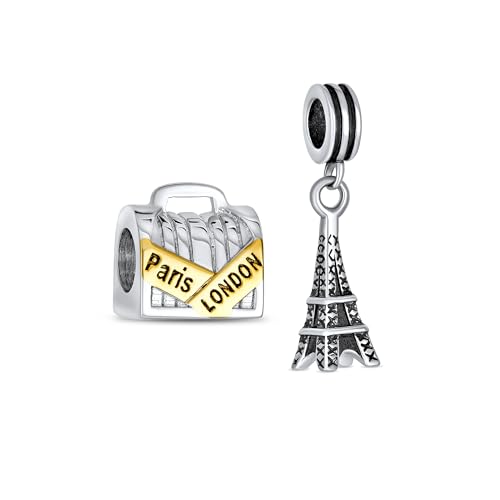 Maletas de viaje para evitar falta de espacio y colgante Torre Eiffel de París .925